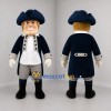 Custom Blue and Gray Colonial Soldier Mascot Costume Adult Full Body Suit for Historical Events