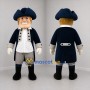 Custom Blue and Gray Colonial Soldier Mascot Costume Adult Full Body Suit for Historical Events