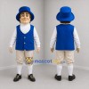Custom Blue and White Gentleman Mascot Costume Adult Full Body Suit for Historical Events