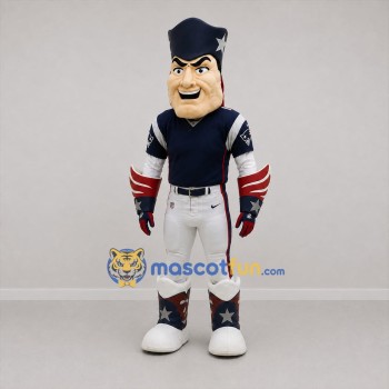 Custom Blue and Red Patriot Mascot Costume Adult Full Body Suit for Football Games