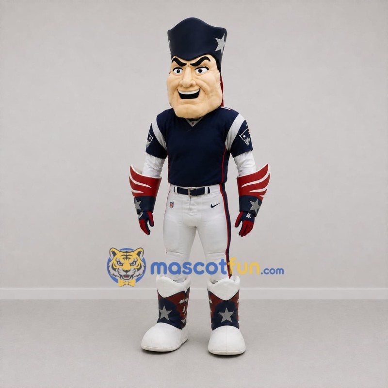 Custom Blue and Red Patriot Mascot Costume Adult Full Body Suit for Football Games