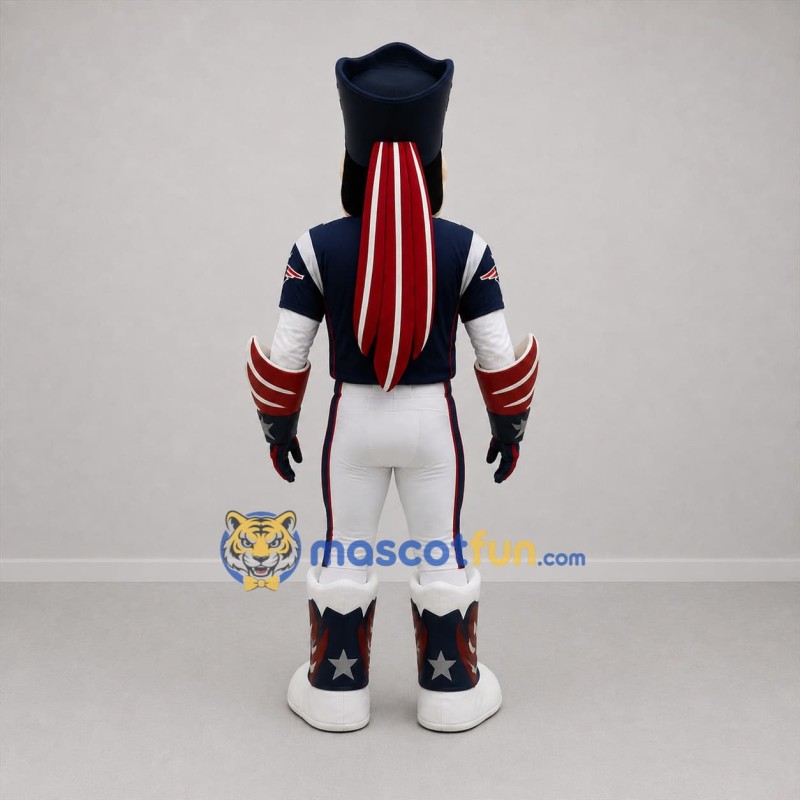 Custom Blue and Red Patriot Mascot Costume Adult Full Body Suit for Football Games