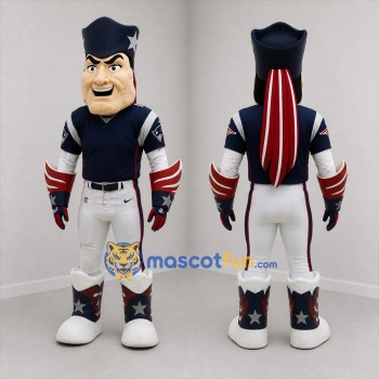 Custom Blue and Red Patriot Mascot Costume Adult Full Body Suit for Football Games