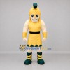Custom Gold and Green Spartan Warrior Mascot Costume Adult Full Body Suit for Sports Events