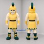Custom Gold and Green Spartan Warrior Mascot Costume Adult Full Body Suit for Sports Events