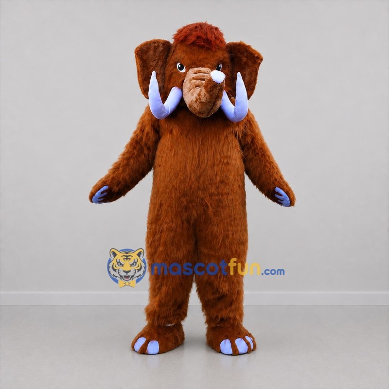 Custom Brown Mammoth Mascot Costume Adult Full Body Suit for Museum Events