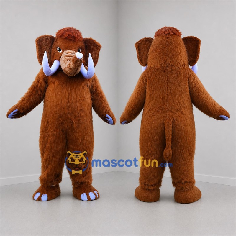 Custom Brown Mammoth Mascot Costume Adult Full Body Suit for Museum Events