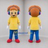 Custom Yellow and Blue Boy with Headphones Mascot Costume Adult Full Body Suit for Music Events