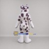 Custom White and Purple Spotted Canine Mascot Costume Adult Full Body Suit for Cosplay Events