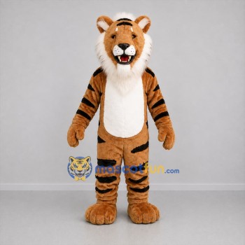 Custom Tan and Black Tiger Mascot Costume Adult Full Body Suit for Zoo Events
