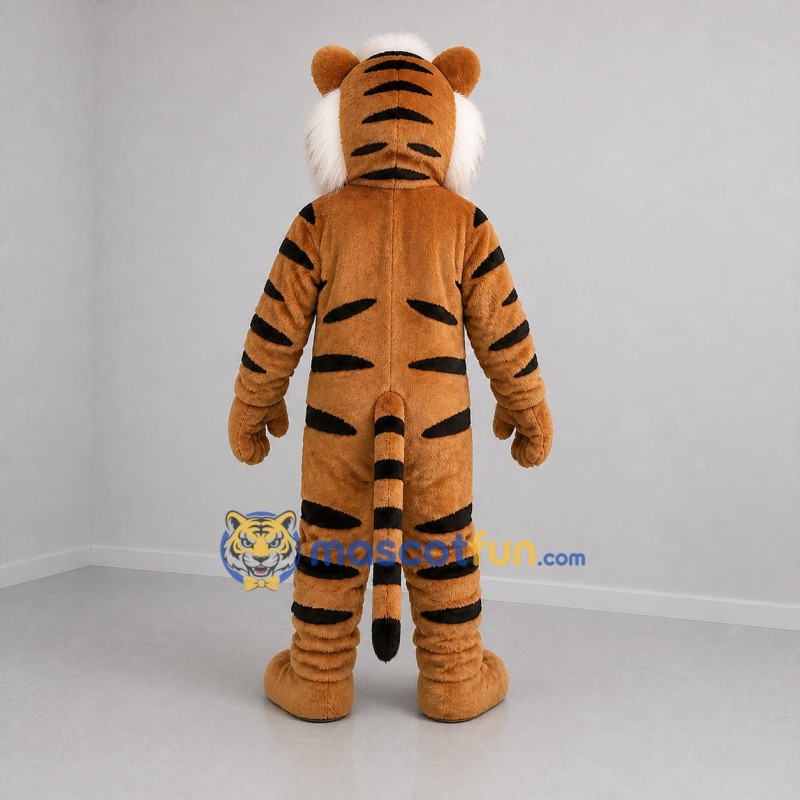 Custom Tan and Black Tiger Mascot Costume Adult Full Body Suit for Zoo Events