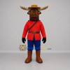 Custom Brown and Red Moose Mountie Mascot Costume Adult Full Body Suit for Community Events