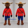 Custom Brown and Red Moose Mountie Mascot Costume Adult Full Body Suit for Community Events