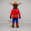 Custom Brown and Red Moose Mountie Mascot Costume Adult Full Body Suit for Community Events
