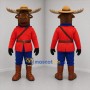 Custom Brown and Red Moose Mountie Mascot Costume Adult Full Body Suit for Community Events