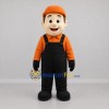 Custom Orange and Black Worker Mascot Costume Adult Full Body Suit for Trade Shows