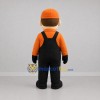 Custom Orange and Black Worker Mascot Costume Adult Full Body Suit for Trade Shows