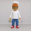Custom White and Blue Chef Mascot Costume Adult Full Body Suit for Food Festivals