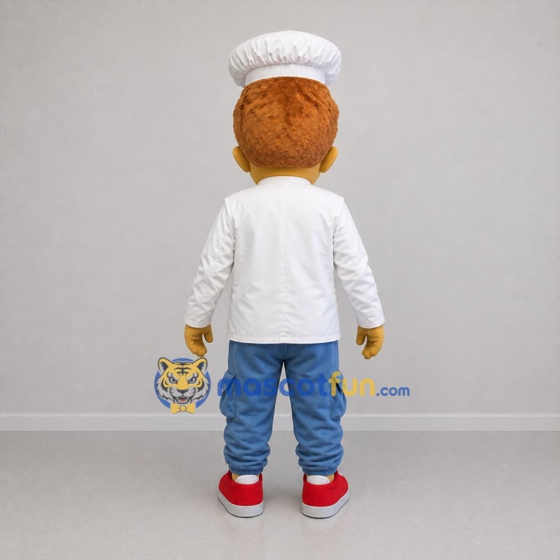 Custom White and Blue Chef Mascot Costume Adult Full Body Suit for Food Festivals
