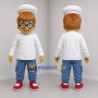 Custom White and Blue Chef Mascot Costume Adult Full Body Suit for Food Festivals