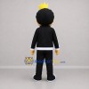 Custom Black and Gold Crowned Boy Mascot Costume Adult Full Body Suit for Birthday Parties