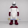 Custom White and Burgundy Knight Mascot Costume Adult Full Body Suit for Medieval Festivals