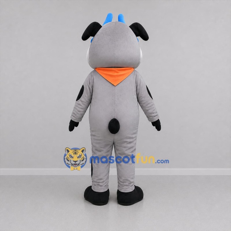 Custom Gray and Blue Dog Mascot Costume Adult Full Body Suit for School Events
