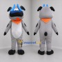 Custom Gray and Blue Dog Mascot Costume Adult Full Body Suit for School Events