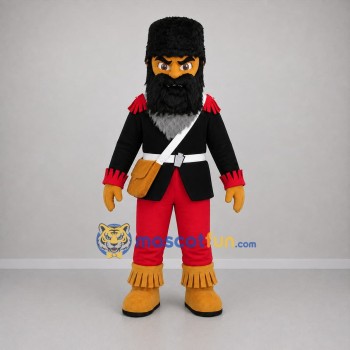 Custom Black and Red Ceremonial Soldier Mascot Costume Adult Full Body Suit for Parades