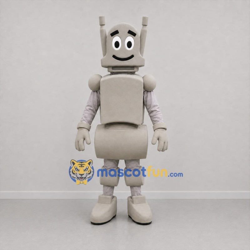 Custom Gray and Blue Robot Mascot Costume Adult Full Body Suit for Technology Events