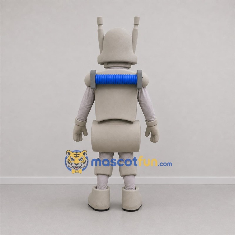 Custom Gray and Blue Robot Mascot Costume Adult Full Body Suit for Technology Events