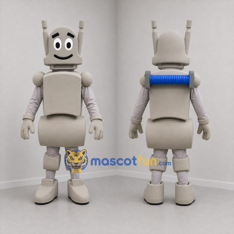 Custom Gray and Blue Robot Mascot Costume Adult Full Body Suit for Technology Events