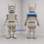 Custom Gray and Blue Robot Mascot Costume Adult Full Body Suit for Technology Events
