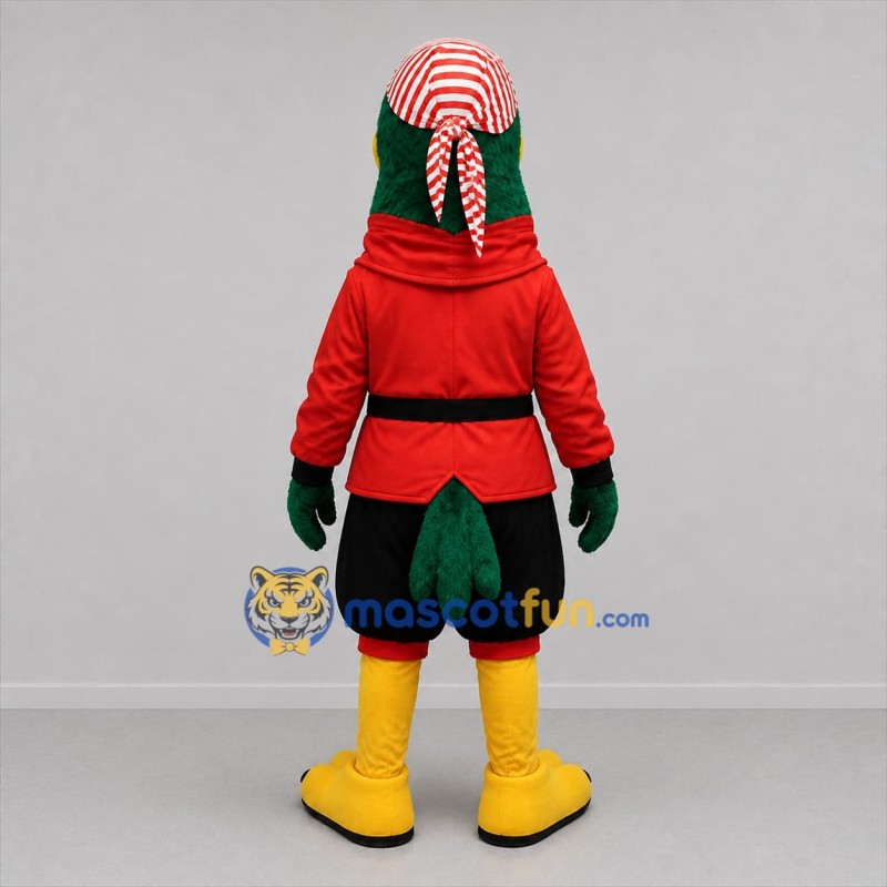 Custom Green and Red Pirate Parrot Mascot Costume Adult Full Body Suit for Pirate Parties