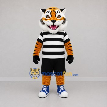 Custom Orange and Black Tiger Mascot Costume Adult Full Body Suit for Sports Events
