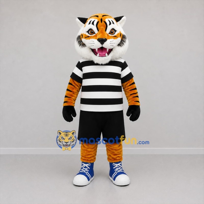 Custom Orange and Black Tiger Mascot Costume Adult Full Body Suit for Sports Events