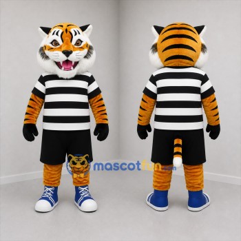 Custom Orange and Black Tiger Mascot Costume Adult Full Body Suit for Sports Events