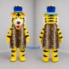 Custom Yellow and Blue Tiger King Mascot Costume Adult Full Body Suit for Theater Events