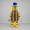Custom Yellow and Blue Tiger King Mascot Costume Adult Full Body Suit for Theater Events
