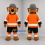 Custom Brown and Orange Hockey Dog Mascot Costume Adult Full Body Suit for Hockey Games
