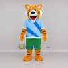 Custom Orange and Blue Tiger Mascot Costume Adult Full Body Suit for Sports Events