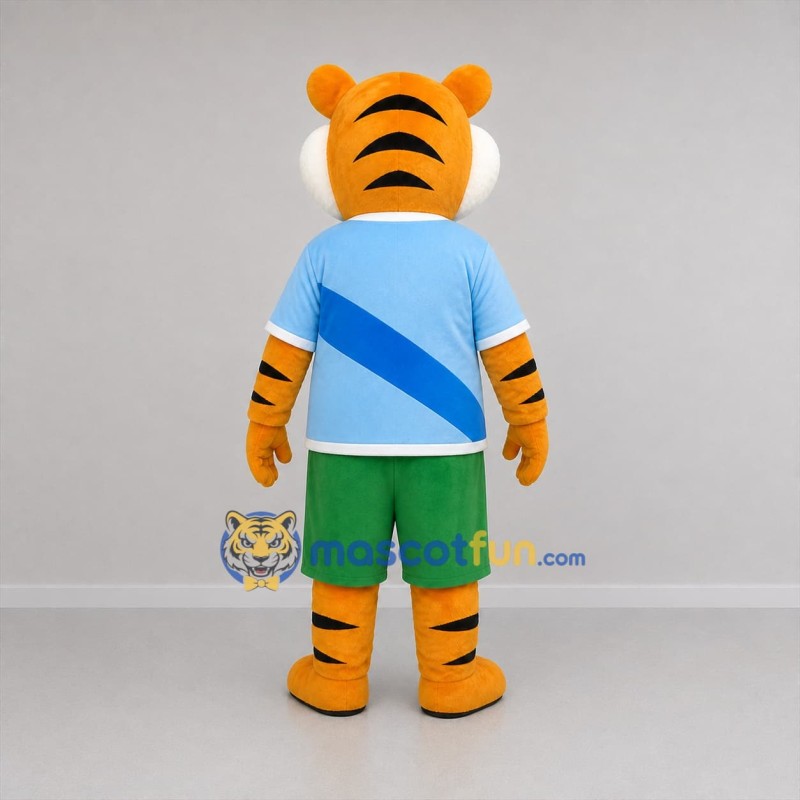 Custom Orange and Blue Tiger Mascot Costume Adult Full Body Suit for Sports Events