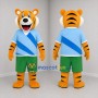 Custom Orange and Blue Tiger Mascot Costume Adult Full Body Suit for Sports Events