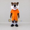 Custom Brown and Orange Spotted Cat Mascot Costume Adult Full Body Suit for Sports Events