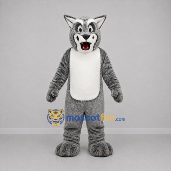 Custom Gray and White Wolf Mascot Costume Adult Full Body Suit for Wildlife Events