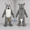 Custom Gray and White Wolf Mascot Costume Adult Full Body Suit for Wildlife Events