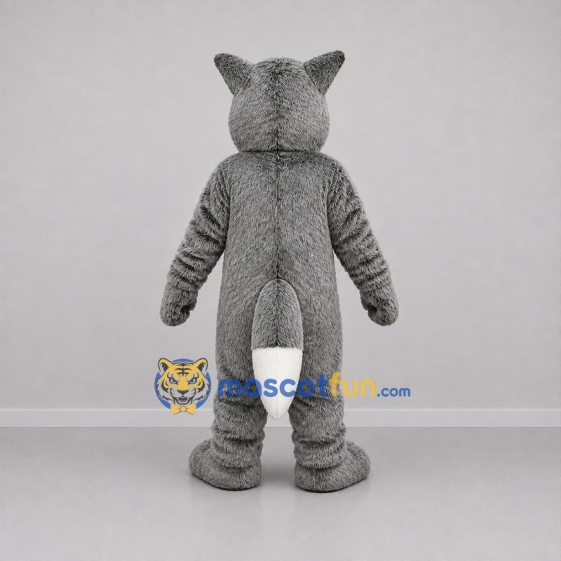 Custom Gray and White Wolf Mascot Costume Adult Full Body Suit for Wildlife Events