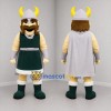 Custom Green and Silver Viking Mascot Costume Adult Full Body Suit for Historical Events
