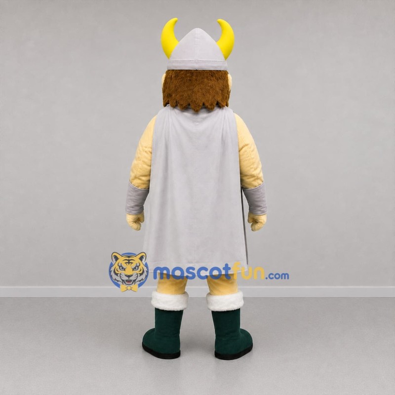Custom Green and Silver Viking Mascot Costume Adult Full Body Suit for Historical Events