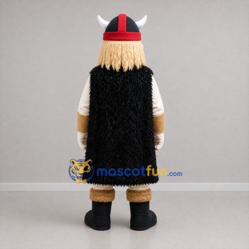Custom Red and Black Viking Mascot Costume Adult Full Body Suit for Historical Events